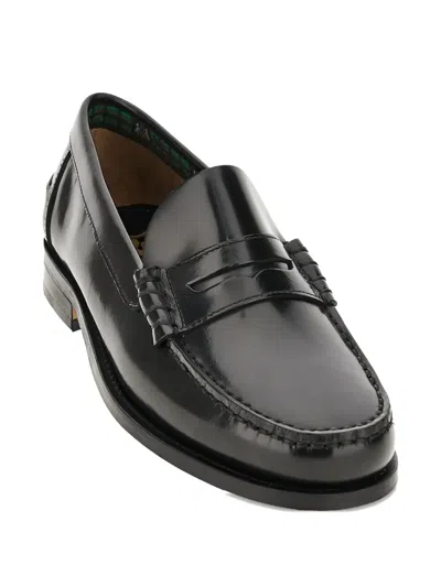 Saxone Of Scotland Patent-leather Loafers In Black