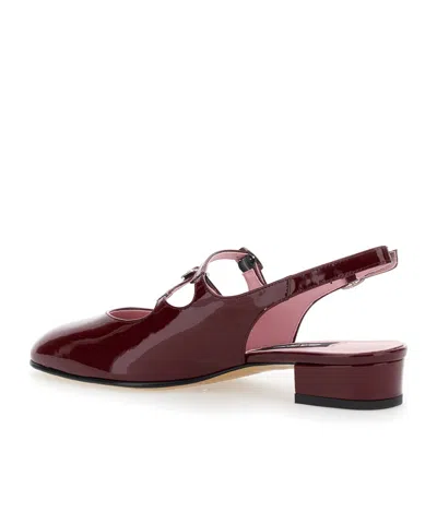 Carel Paris Pêche Patent-leather Slingback Pumps In Burgundy