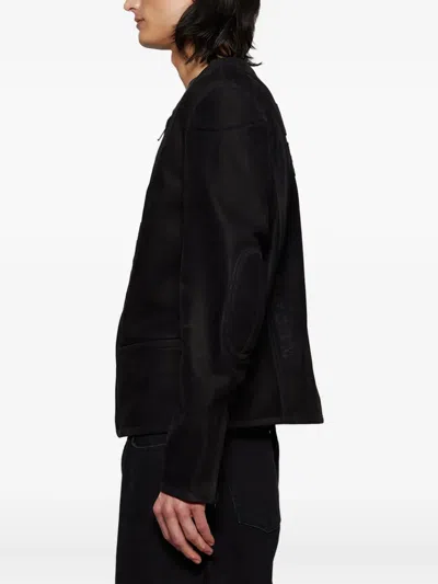 032c Thistles Leather Jacket In Black