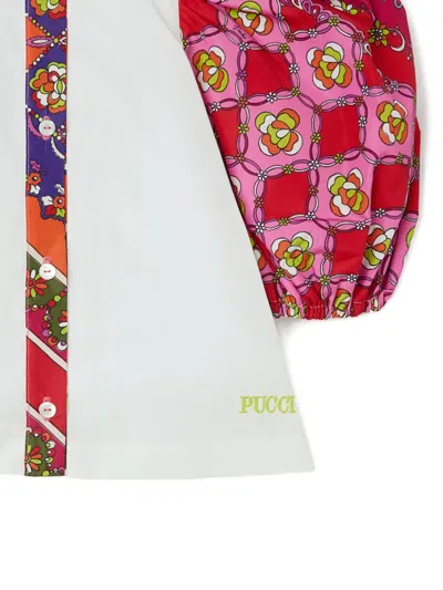 Pucci Junior Puff-sleeve Iride-patterned Top In Multi