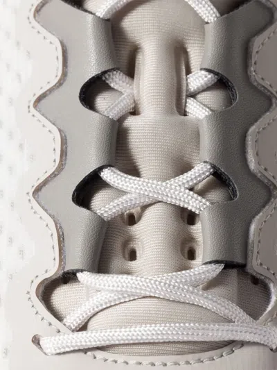 Miu Miu Fabric Sneakers With Mesh Upper And Rubber Sole In Silver