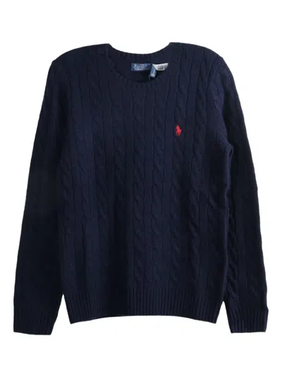 Polo Ralph Lauren Julianna Cotton Cable Crew Neck Sweater In Hunter Navy
