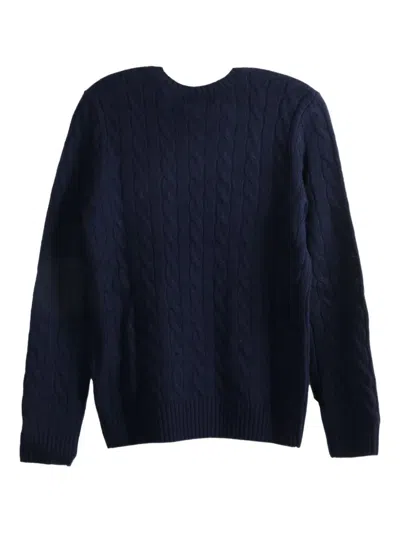 Polo Ralph Lauren Julianna Cotton Cable Crew Neck Sweater In Hunter Navy