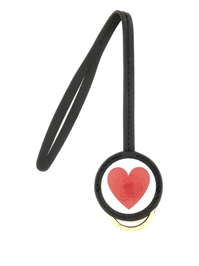 Moschino Heart Motif Wrist Strap Keychain