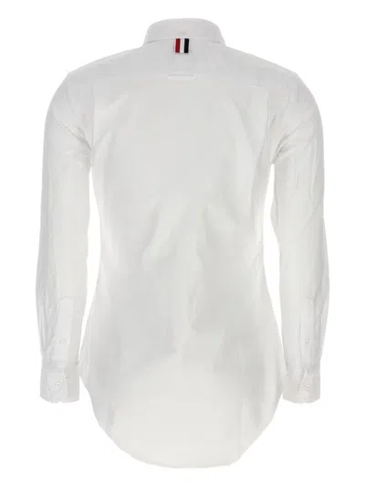 Thom Browne Classic Button-down Shirt With Crisp Collar And Curved Hem In White