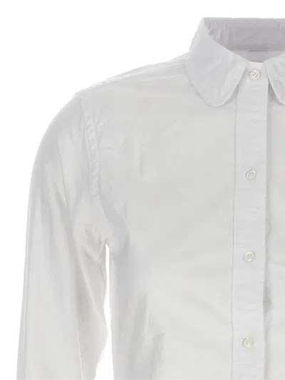 Thom Browne Classic Button-down Shirt With Crisp Collar And Curved Hem In White