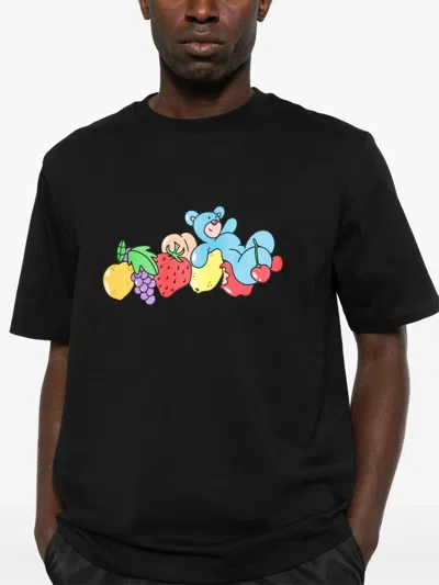 Inbetweeners Unisex Fruit & Bear Jersey T-shirt In Black