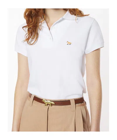 Maison Kitsuné Maison Kitsune 'baby Fox' Polo Shirt In White