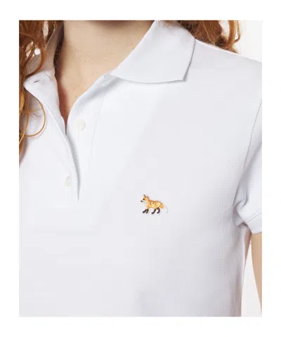 Maison Kitsuné Maison Kitsune 'baby Fox' Polo Shirt In White