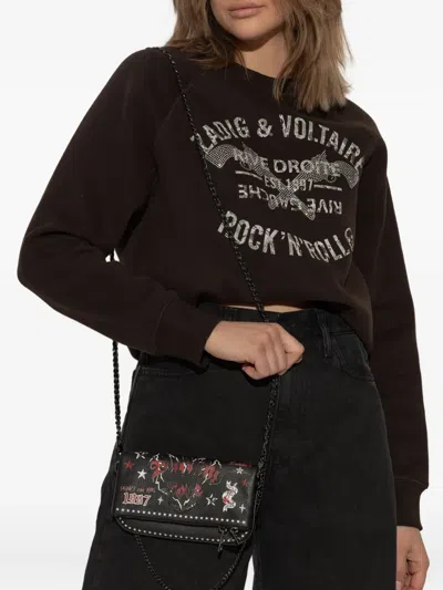 Zadig & Voltaire Punk Star Shoulder Bag In Black