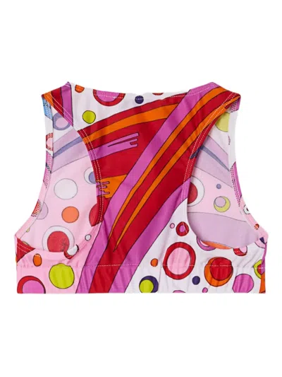 Pucci Junior Fontane Graphic-print Crop Top In Multi