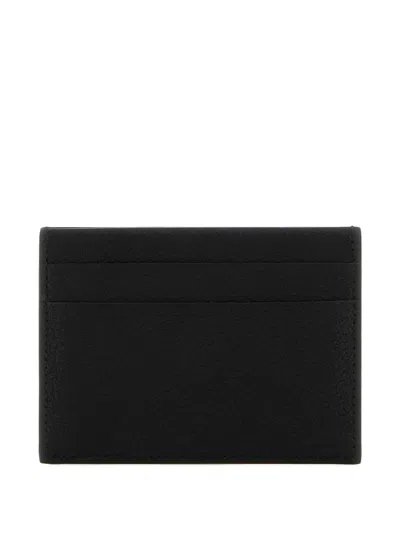 Balenciaga Black Credit Cardholder In Hammered Leather In Black