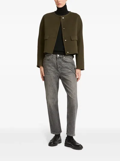 皮质边饰细节夹克