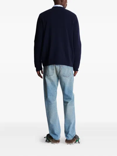 Balmain Eco-cashmere Cardigan In Blue