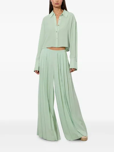 Alice And Olivia Finely Crop Oversized Blouse In Gray