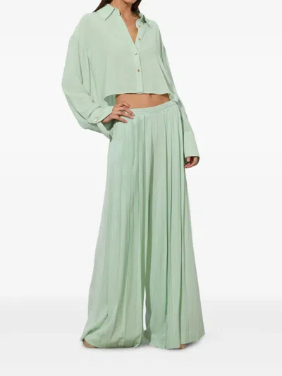 Alice And Olivia Finely Crop Oversized Blouse In Gray