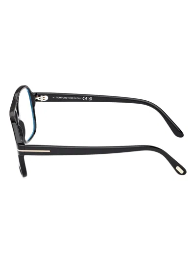 Tom Ford Ft6082-b Rectangular Black Acetate Eyeglasses In Black