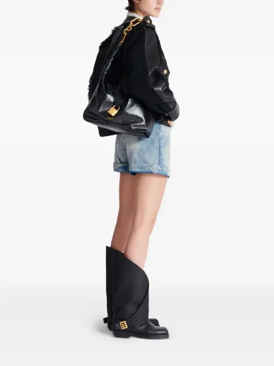 Balmain 'chain Strap Padlock Detail' Shoulder Bag In Black