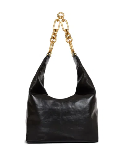 Balmain 'chain Strap Padlock Detail' Shoulder Bag In Black