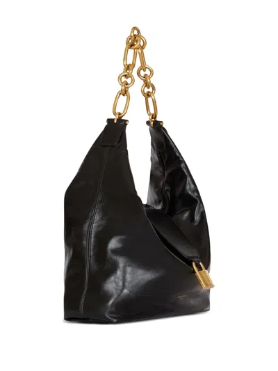 Balmain 'chain Strap Padlock Detail' Shoulder Bag In Black