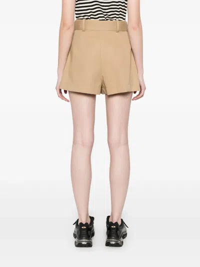 Moncler Cotton Blend Shorts Trousers Beige In Brown