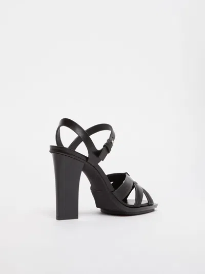 Max Mara Minimal Square Heel Sandals In Multi