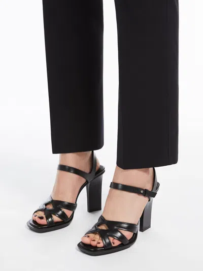 Max Mara Minimal Square Heel Sandals In Multi
