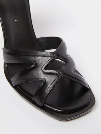 Max Mara Minimal Square Heel Sandals In Multi