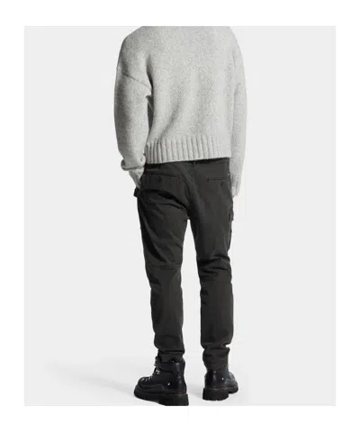 Dsquared2 Mid-rise Tapered Cargo Trousers In Black