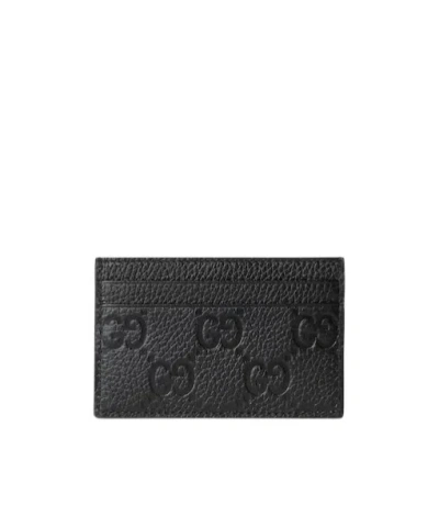 Gucci Imprint Card Case In Black