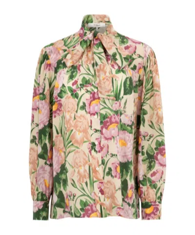 Chloé Chloe Printed Crepe Shirt In Multi