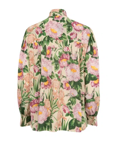 Chloé Chloe Printed Crepe Shirt In Multi