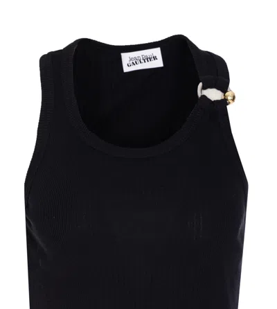Jean Paul Gaultier Tank Top With Piercing In Black