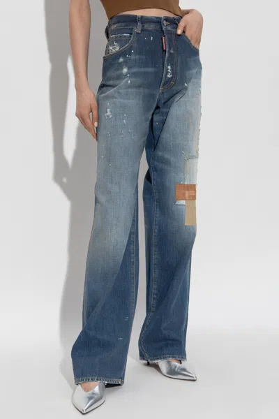 Dsquared2 Jeans With Belt Loops In Blue