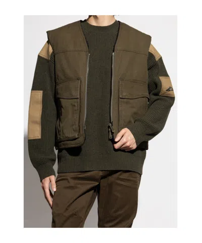 Dsquared2 Logo-embroidered Gilet In Green
