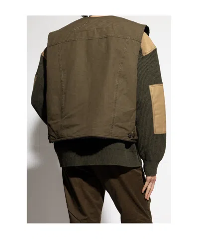 Dsquared2 Logo-embroidered Gilet In Green