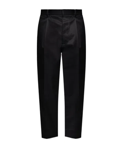 Dsquared2 Mid-rise Tapered Cargo Trousers In Black