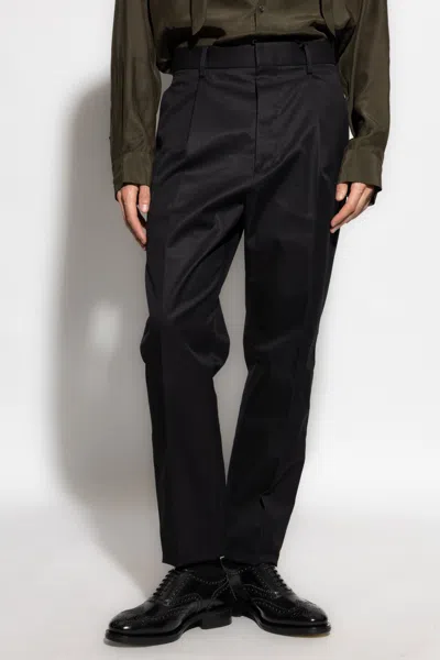 Dsquared2 Mid-rise Tapered Cargo Trousers In Black