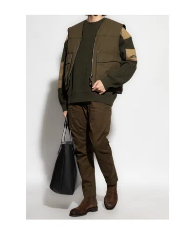 Dsquared2 Logo-embroidered Gilet In Green