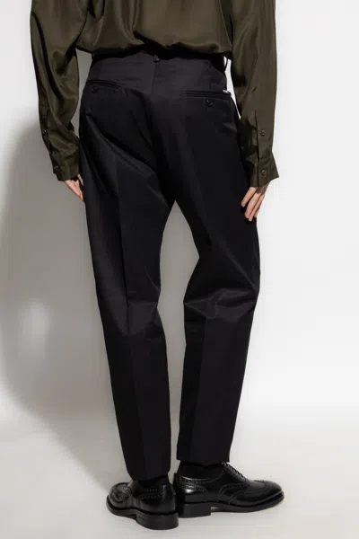 Dsquared2 Mid-rise Tapered Cargo Trousers In Black