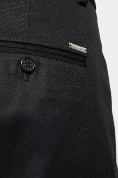 Dsquared2 Mid-rise Tapered Cargo Trousers In Black