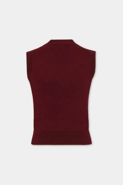 Dsquared2 V-neck Sleeveless Wool Top In Red