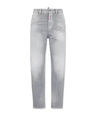 Dsquared2 Logo-patch Jeans In Gray
