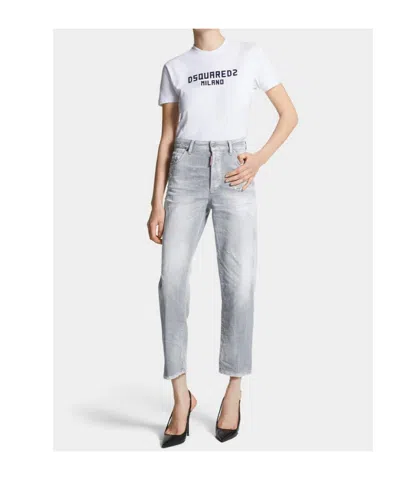 Dsquared2 Logo-patch Jeans In Gray