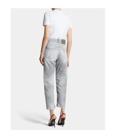 Dsquared2 Logo-patch Jeans In Gray