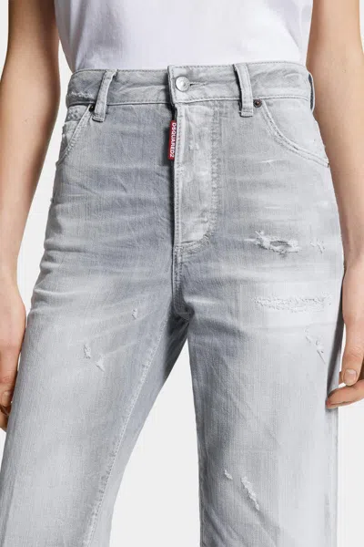 Dsquared2 Logo-patch Jeans In Gray