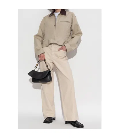 Jw Anderson Beige Curved Hem Workwear Jacket In Neutral