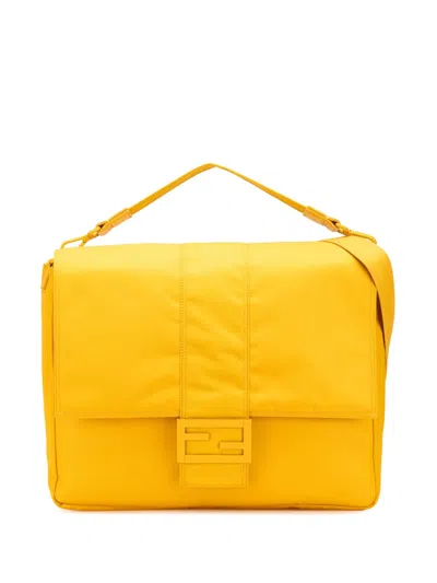 Pre-owned Fendi 2010-2025 Large Econyl Nylon Baguette Satchel