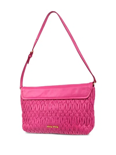 Pre-owned Miu Miu 2010s Ruched-leather Shoulder Bag