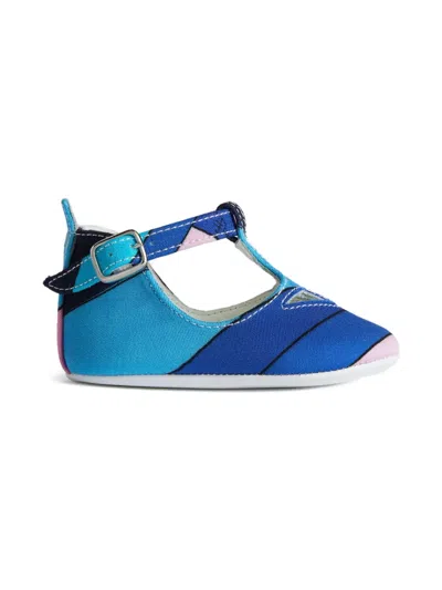 Pucci Junior Iride-print Ballet Flats In Blue